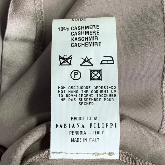 FABIANA FILIPPI Size S Grey Silk Blend Contrast Trim Tank Casual Top - Picture 7 of 7